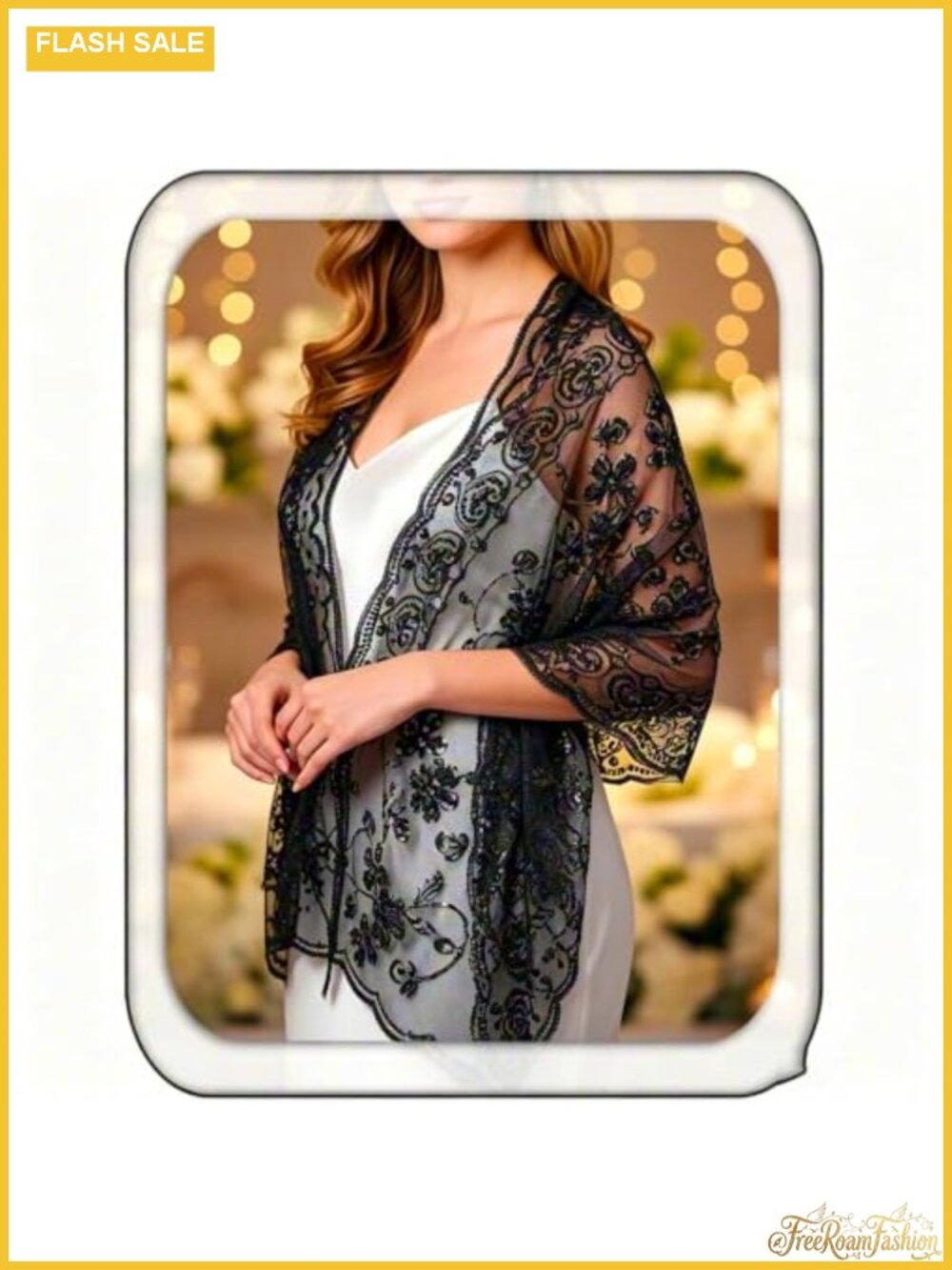 Sheer Sequin Shawl Wrap Evening Dress Wedding Scarf Women